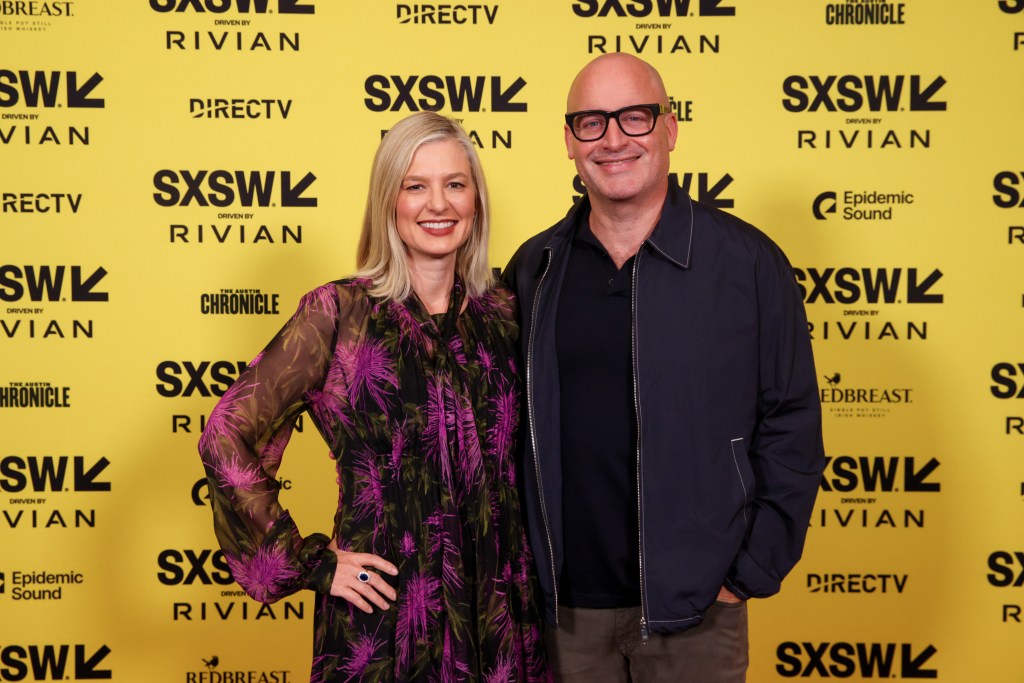 Christina Pazsitzky and Tom Segura at the "Mermaid" premiere during SXSW.